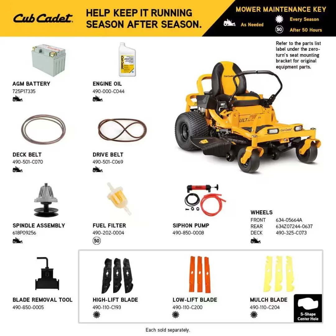 Cub Cadet Ultima ZT1 50 in. Fabricated Deck 23HP V-Twin Kawasaki FR Series