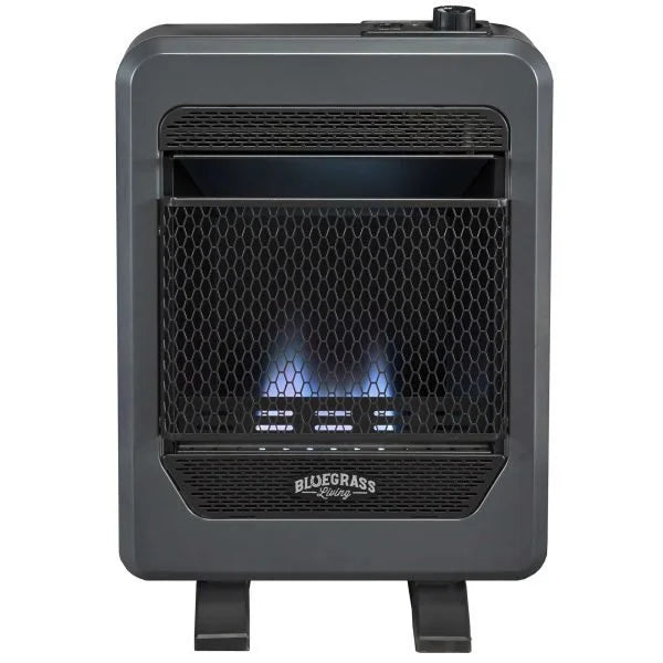 Bluegrass Living Propane Gas Vent Free Blue Flame Gas Space Heater With Blower and Base Feet – 20,000 BTU
