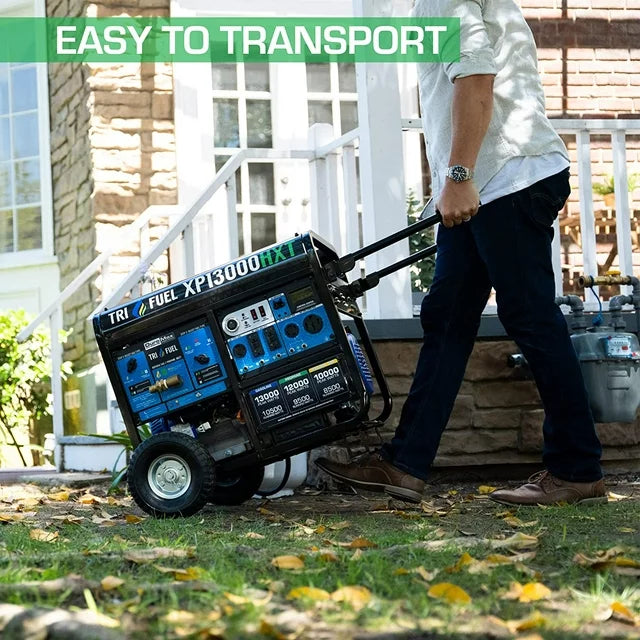 DuroMax XP13000HXT 13,000 Watt Electric Start Tri-Fuel Natural Gas/Propane