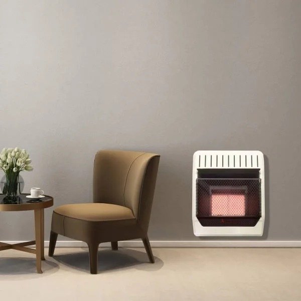 HearthSense Reconditioned Dual Fuel Ventless Infrared Plaque Heater with Base and Blower – 20,000 BTU, T-Stat Control – Model