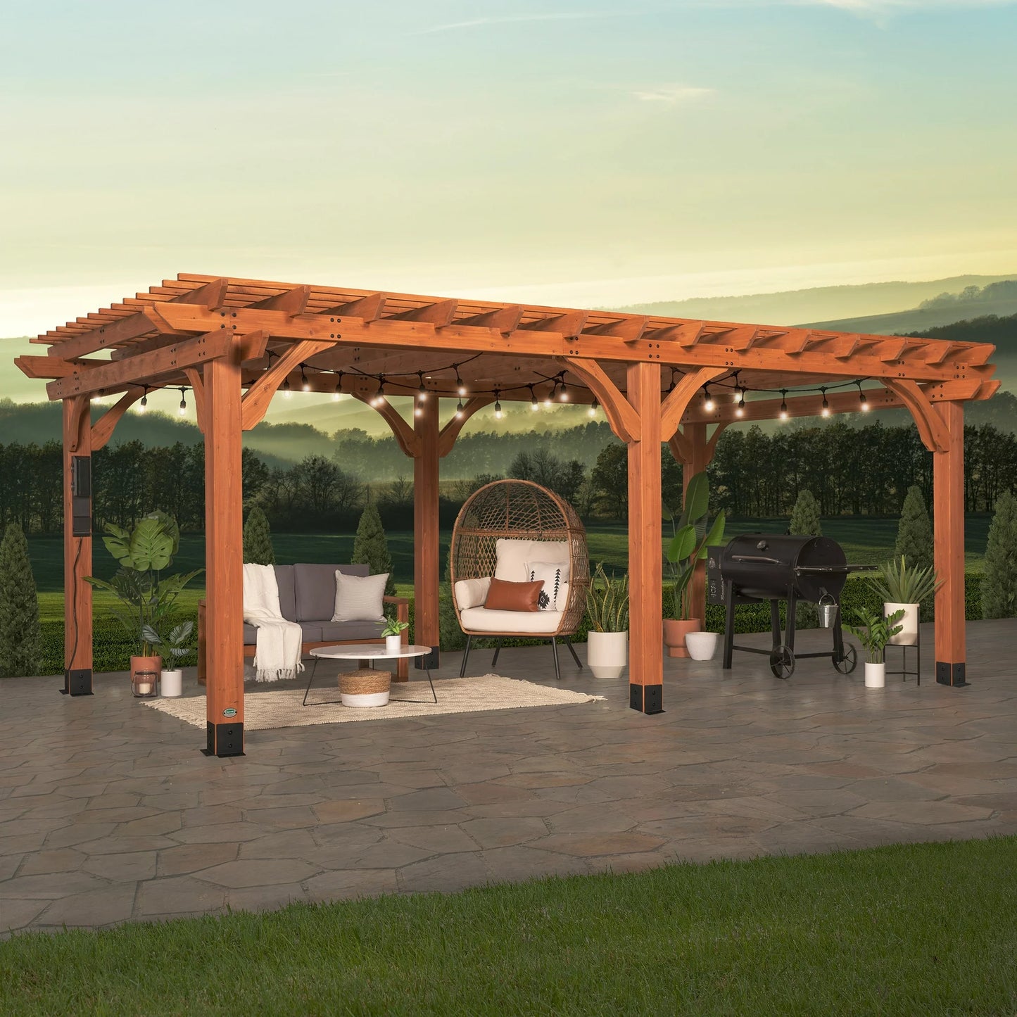 Backyard Discovery 20′ x 12’Beaumont Pergola 120.2 in Brown