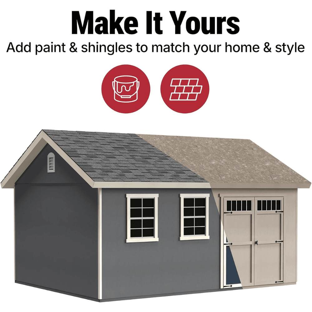 Beachwood 10 ft. W x 12 ft. D Wood Storage Shed