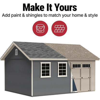 Beachwood 10 ft. W x 12 ft. D Wood Storage Shed
