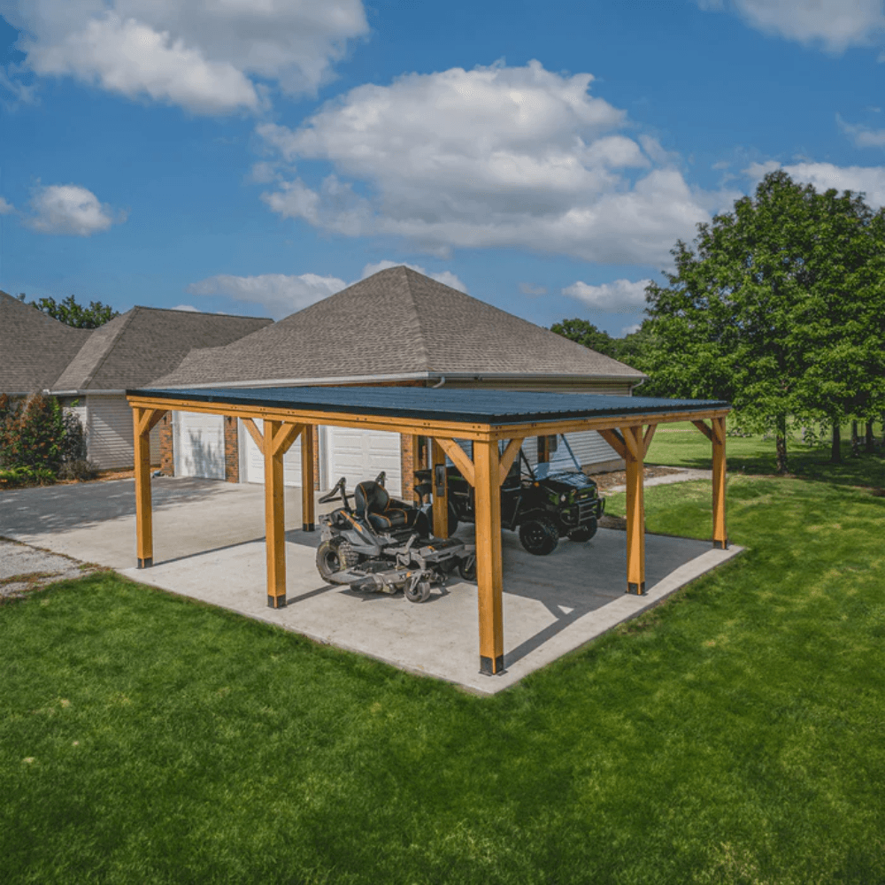 Backyard Discovery Kingsport Cedar Wood Carport with Steel Roof