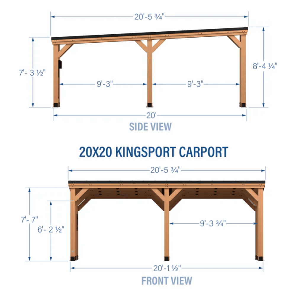 Backyard Discovery Kingsport Cedar Wood Carport with Steel Roof