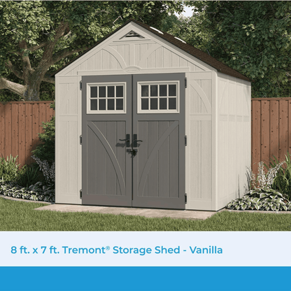Suncast Tremont 8 ft. W x 7 ft. D Resin Storage Shed BMS8700