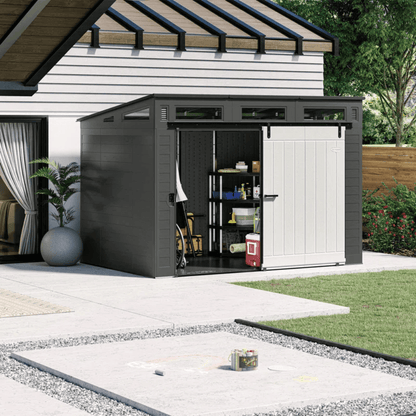 Modernist 10 ft. x 7 ft. Barn Door Storage Shed Suncast