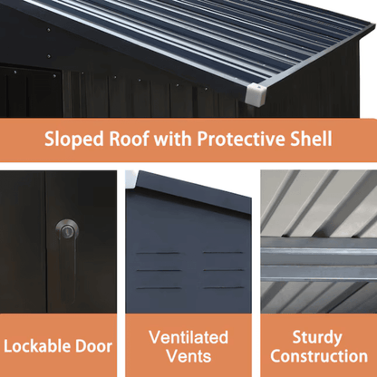 10 ft. W x 12 ft. D Outdoor Metal Storage Shed in Gray (120 sq. ft.)
