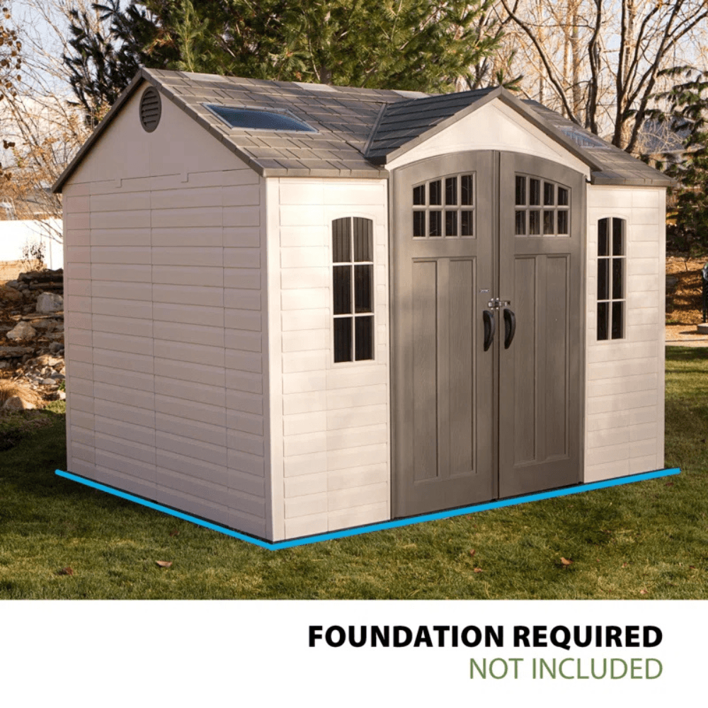 Lifetime 10 Ft. x 8 Ft. High-Density Polyethylene (Plastic) Outdoor Storage Shed with Steel-Reinforced Construction