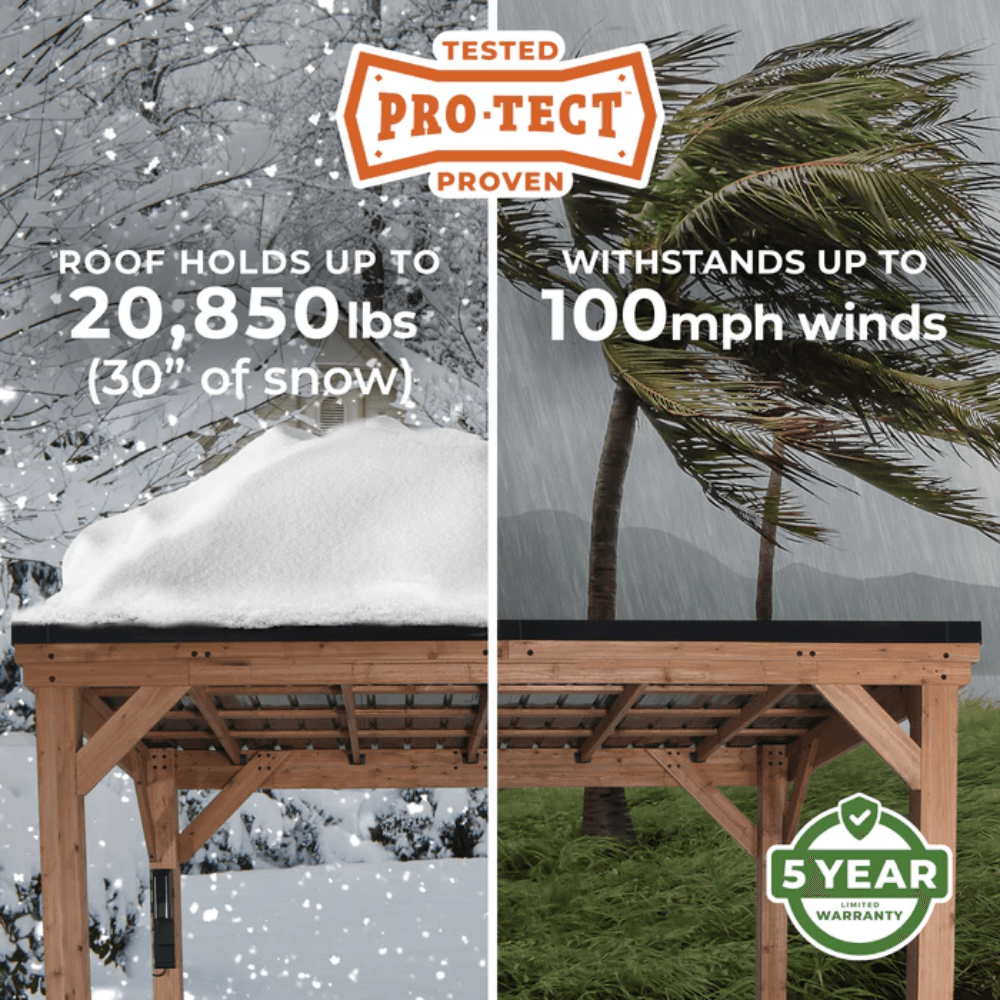 Backyard Discovery Kingsport Cedar Wood Carport with Steel Roof