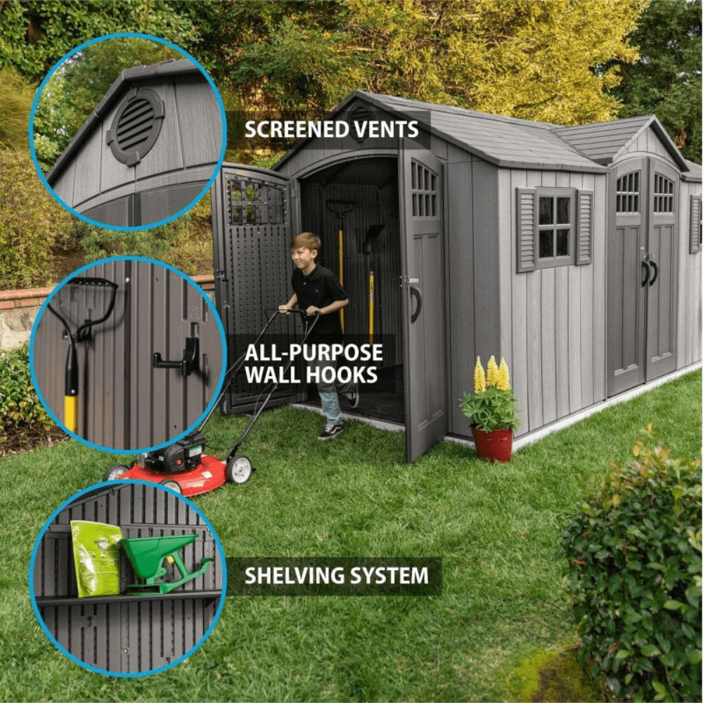 Lifetime 15×8 Rough Cut Backyard Storage Shed With Floor (60318)