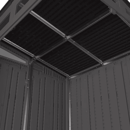 Suncast 6-Feet x 4-Feet Modernist Lean-to Resin Storage Shed (Floor Included) in Gray | BMS6583T