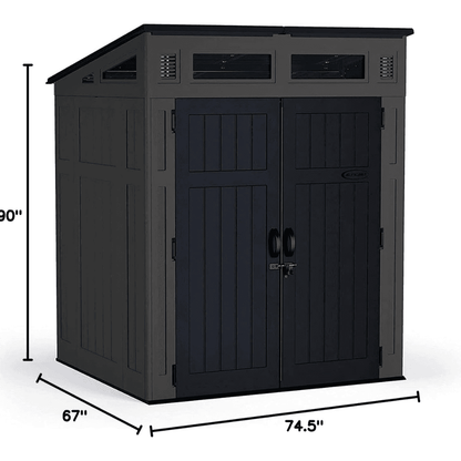 Suncast Modernist 6 ft. x 5 ft. Resin Vertical Pent Storage Shed with Floor Kit