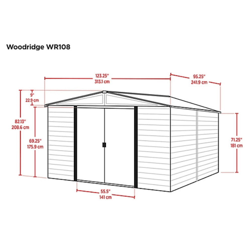 Arrow 10 ft. x 8 ft. Woodridge Shed