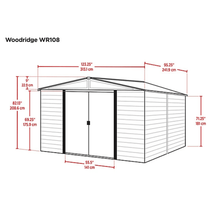 Arrow 10 ft. x 8 ft. Woodridge Shed
