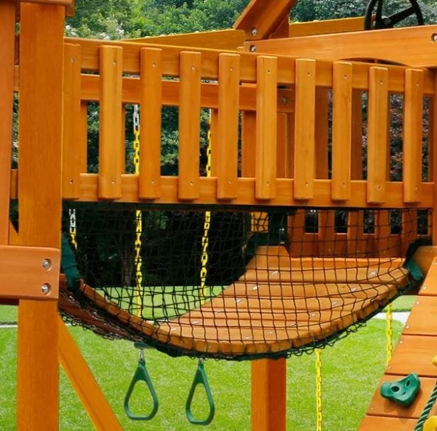 Gorilla Playsets Treasure Trove II Treehouse Wooden Swing Set with 3 Slides