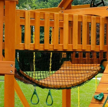 Gorilla Playsets Treasure Trove II Treehouse Wooden Swing Set with 3 Slides
