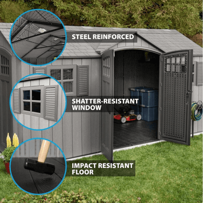 Lifetime 15×8 Rough Cut Backyard Storage Shed With Floor (60318)