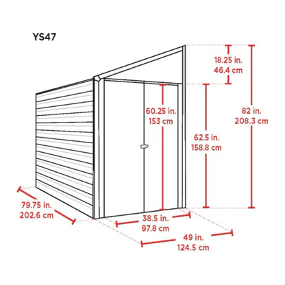 Arrow 4-ft x 7-ft Yardsaver Galvanized Steel Storage Shed