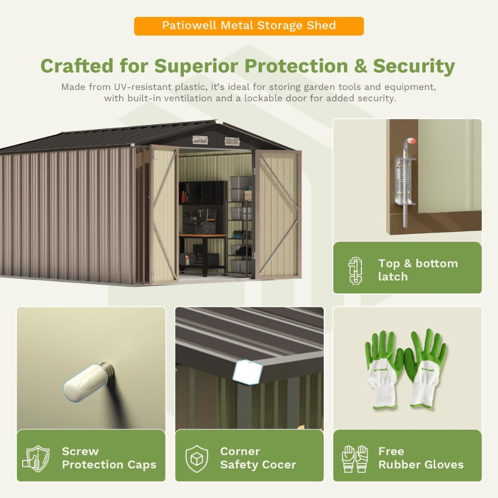 10 ft. W x 12 ft. D Size Upgrade Metal Storage Shed 119 sq. ft.