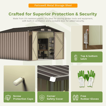 10 ft. W x 12 ft. D Size Upgrade Metal Storage Shed 119 sq. ft.