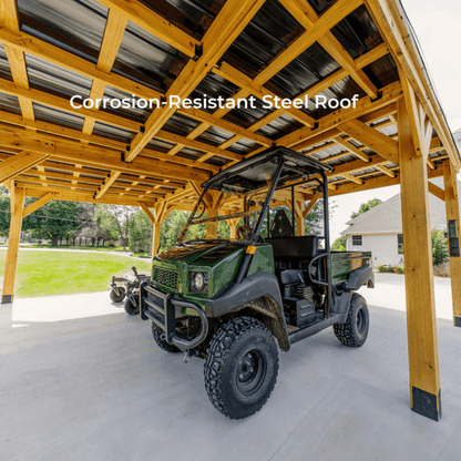 Backyard Discovery Kingsport Cedar Wood Carport with Steel Roof