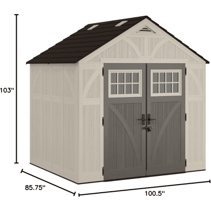Suncast Tremont 8 ft. W x 7 ft. D Resin Storage Shed BMS8700