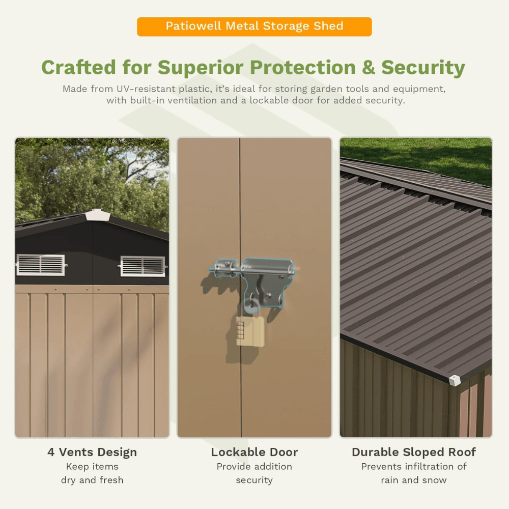 10 ft. W x 12 ft. D Size Upgrade Metal Storage Shed 119 sq. ft.