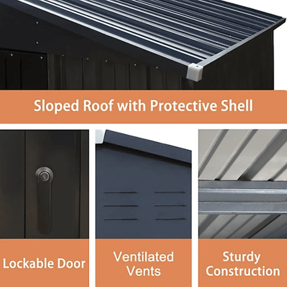 Veikous 8 ft. x 12 ft. Outdoor Storage Shed with Lockable Door and Vents