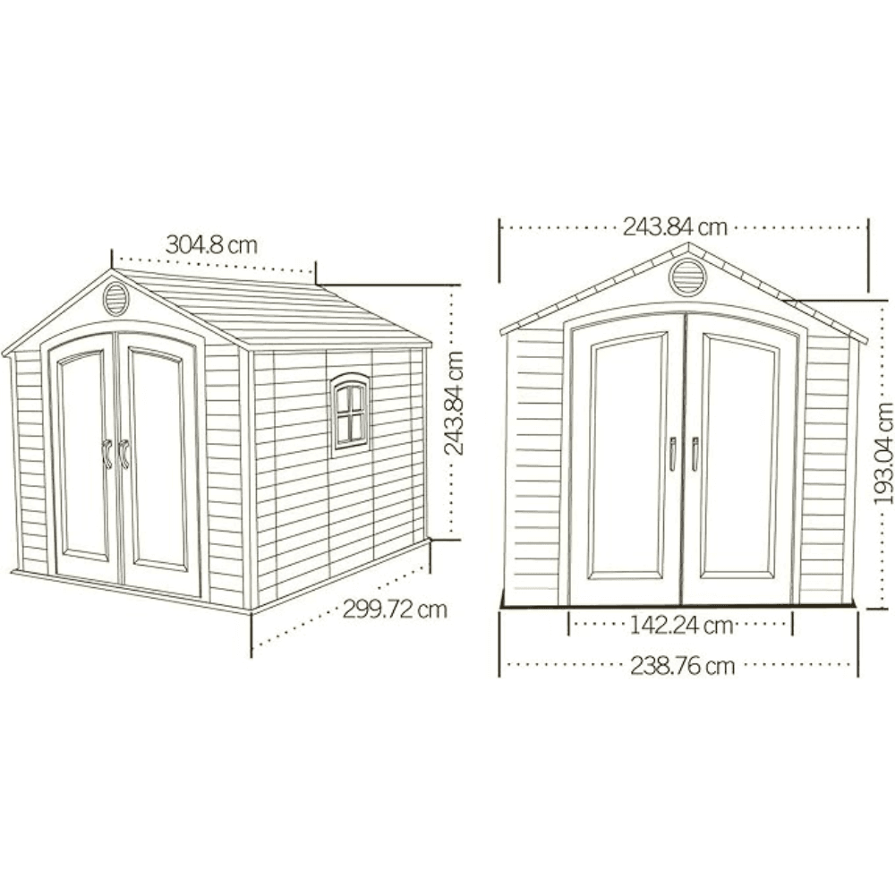 Lifetime 8×10 Outdoor Plastic Shed W/ Floor and Windows (60238)