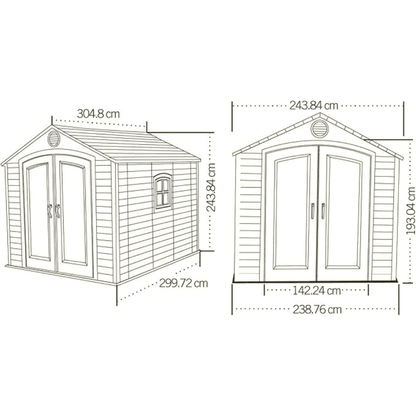 Lifetime 8×10 Outdoor Plastic Shed W/ Floor and Windows (60238)