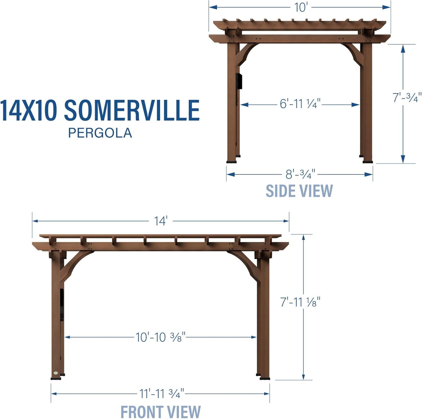 Backyard Discovery 14′ X 10′ Somerville Pergola W/ Electric – Dark Walnut DIY