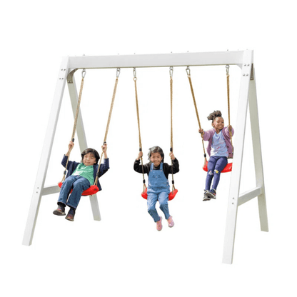 Sports power Vinyl-Covered Wood Swing Set – Classic & Durable for Outdoor Fun