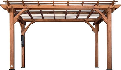 10 Ft. X 14 Ft. Traditional All Cedar Wood Outdoor Patio Pergola Shade Structure