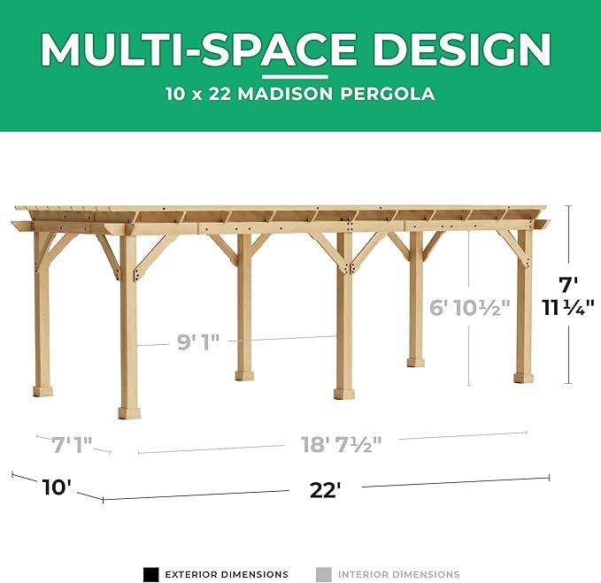 Yardistry 10 x 22 Meridian Pergola