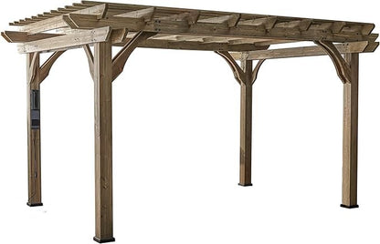 Backyard Discovery 14′ X 10′ Somerville Pergola W/ Electric – Dark Walnut DIY