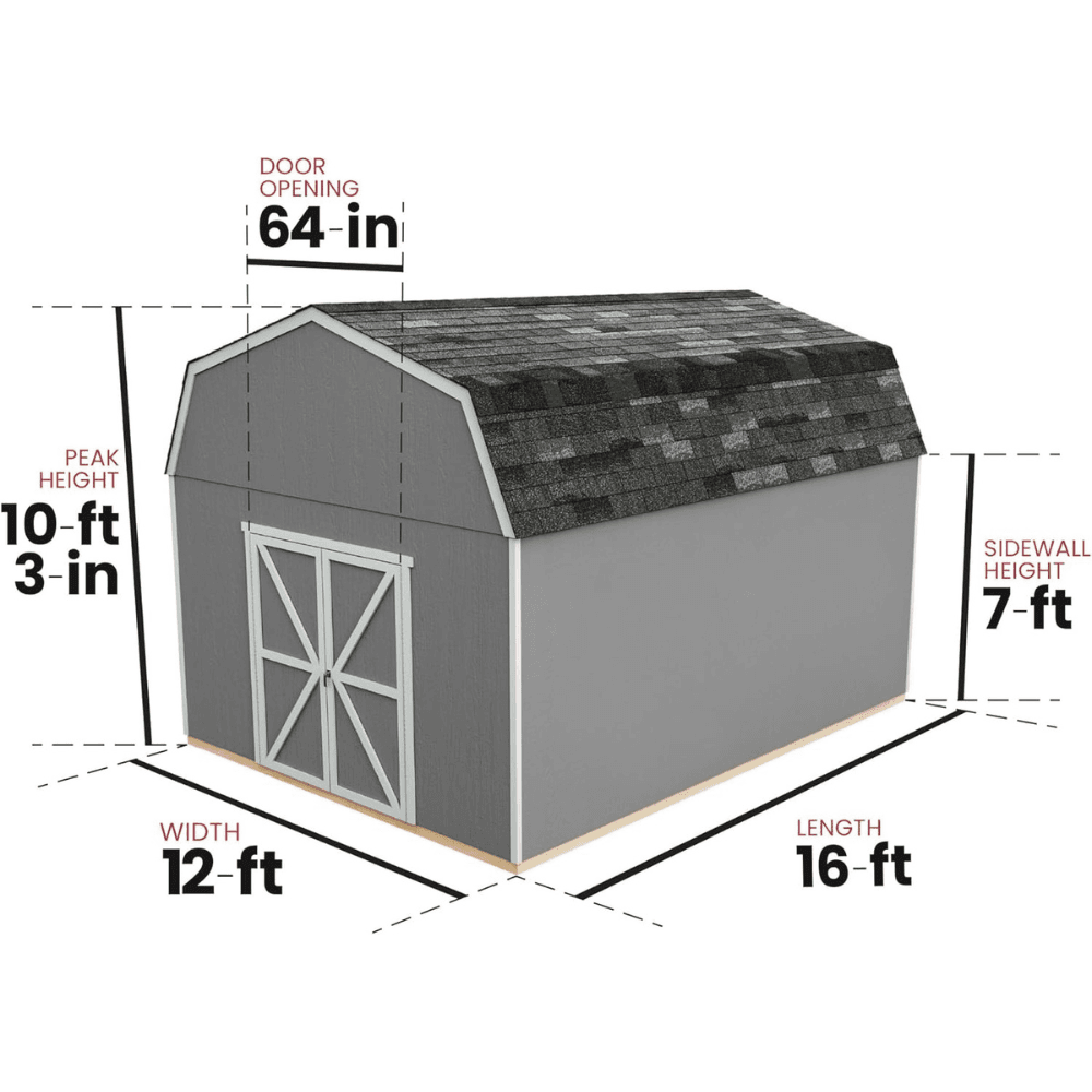 Hudson 12 ft. W x 16 ft. D Wood Storage Shed