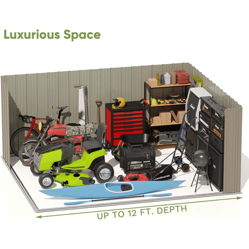 10 ft. W x 12 ft. D Size Upgrade Metal Storage Shed 119 sq. ft.