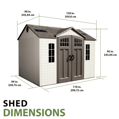 Lifetime 10 Ft. x 8 Ft. High-Density Polyethylene (Plastic) Outdoor Storage Shed with Steel-Reinforced Construction