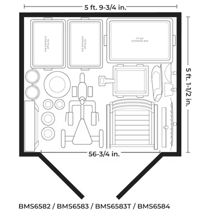 Suncast 6-Feet x 4-Feet Modernist Lean-to Resin Storage Shed (Floor Included) in Gray | BMS6583T