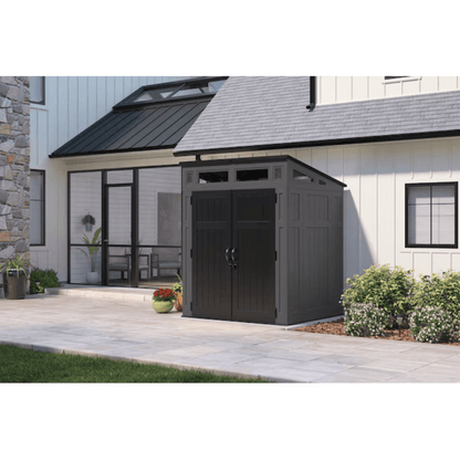 Suncast 6-Feet x 4-Feet Modernist Lean-to Resin Storage Shed (Floor Included) in Gray | BMS6583T