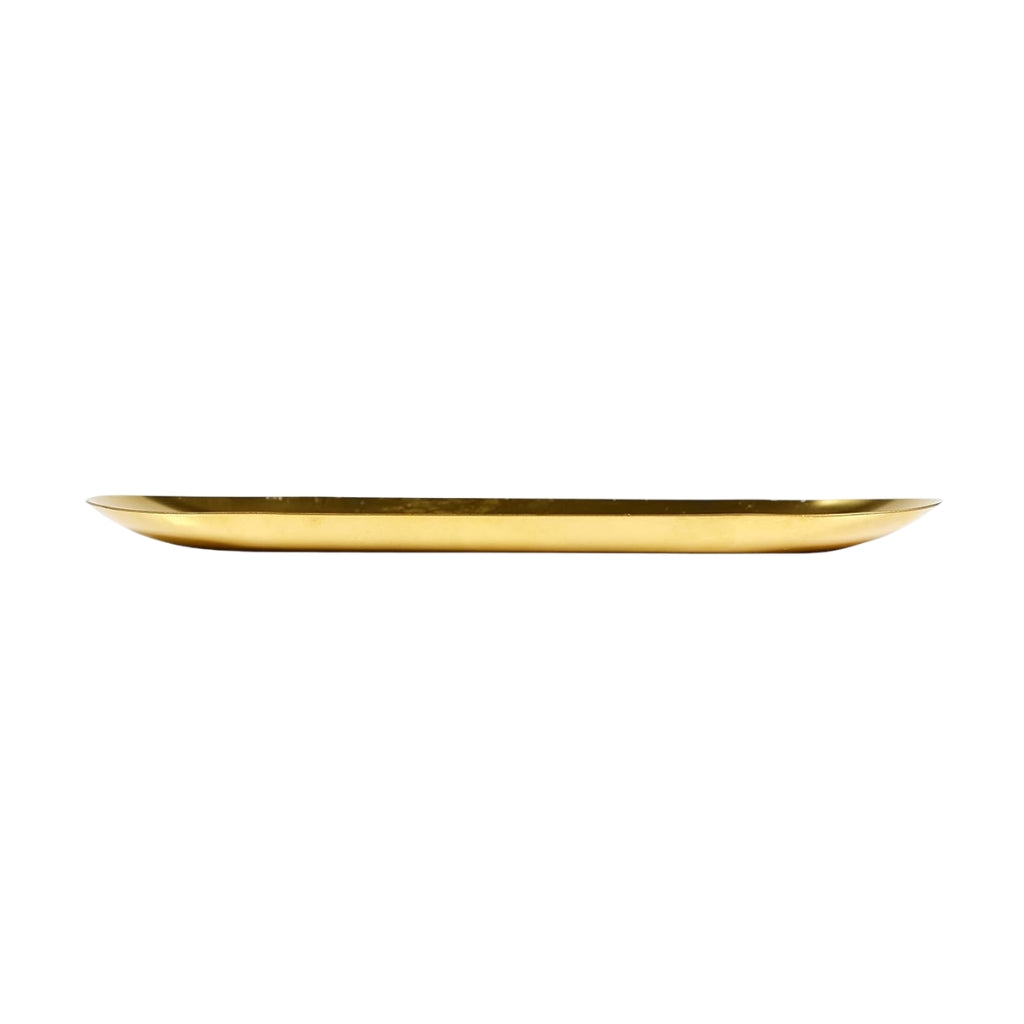 Gravoks Gold Stainless Steel Oval Trinket Tray Jewelry Organizer, 9-inch