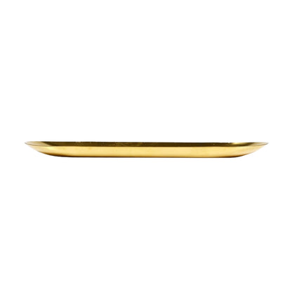 Gravoks Gold Stainless Steel Oval Trinket Tray Jewelry Organizer, 9-inch