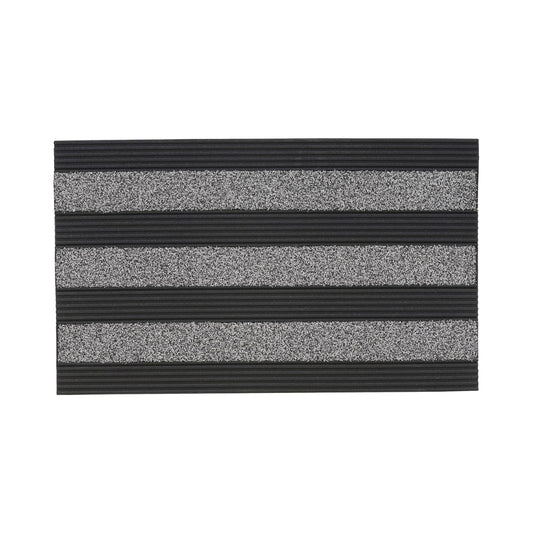 Gravoks Grey Non-Slip Rubber Welcome Doormat, 18 x 30-inch