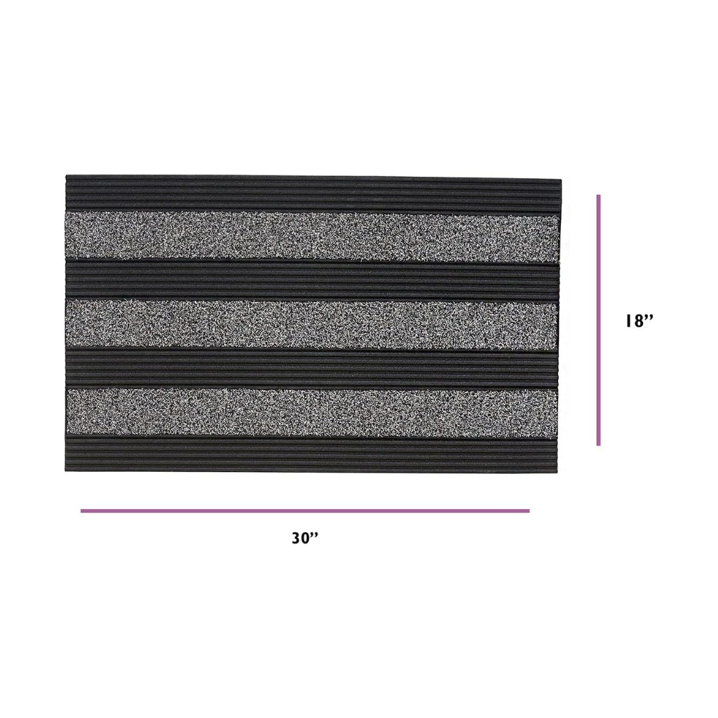 Gravoks Grey Non-Slip Rubber Welcome Doormat, 18 x 30-inch