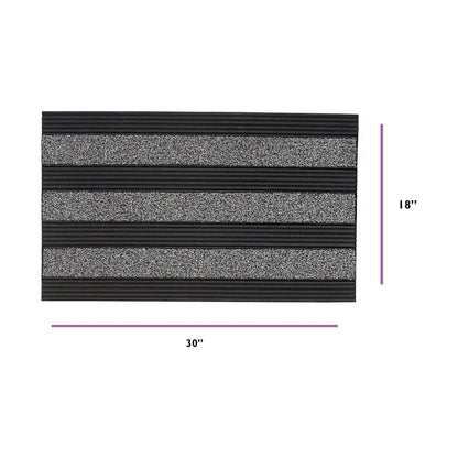 Gravoks Grey Non-Slip Rubber Welcome Doormat, 18 x 30-inch