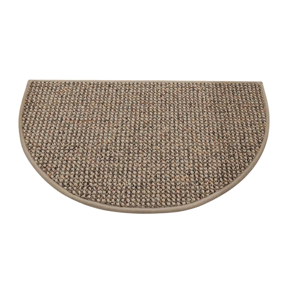 Gravoks Half Round Beige Brown Non-Slip Indoor Entryway Doormat, 19.69 x 31.5-inch