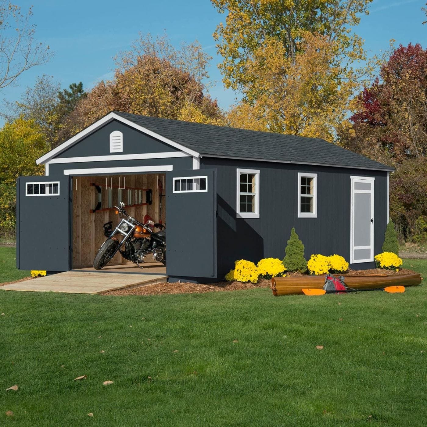 Handy Home Products Manhattan 12×24 Garage Do-it-Yourself Wooden Storage Shed