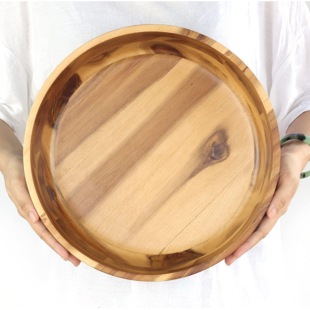 Gravoks Large Acacia Wood Salad Serving Bowl Set, 11-inch