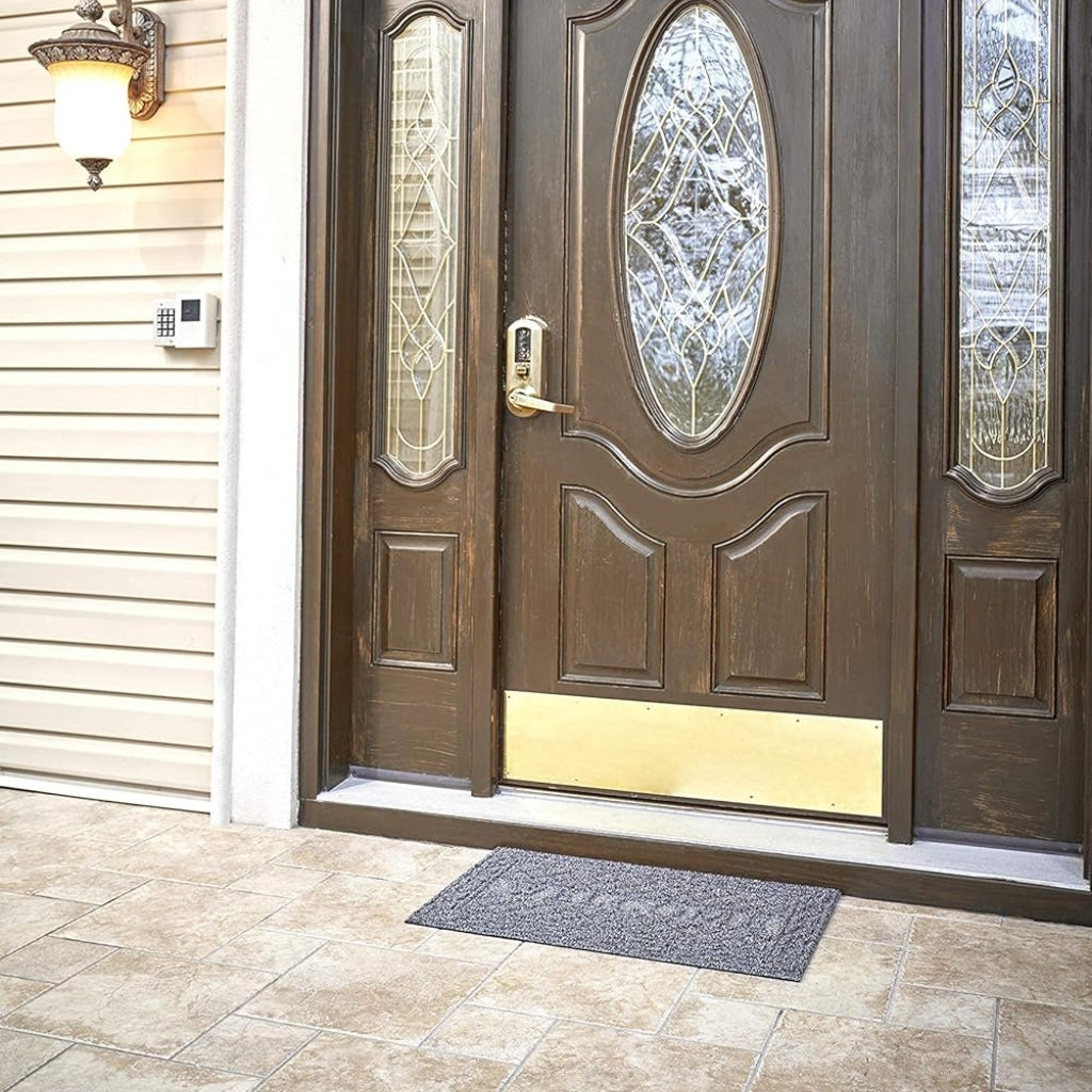 Gravoks Non-Slip Grey Low-Profile Welcome Doormat, 18 x 30 inches